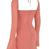 Babyrosa Chiffon-Mini-Kleid mit Cut-outs und Neckholder Babyrosa Chiffon-Mini-Kleid mit Cut-outs und Neckholder