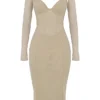 Beatrice Beige Midi-Korsetts-Kleider Beatrice Beige Midi-Korsetts-Kleider