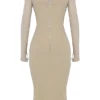 Beatrice Beige Midi-Korsetts-Kleider Beatrice Beige Midi-Korsetts-Kleider