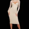 Beatrice Beige Midi-Korsetts-Kleider Beatrice Beige Midi-Korsetts-Kleider