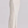 Beau Vintage Elfenbein-Satin-Maxirock mit Drapierung Beau Vintage Elfenbein-Satin-Maxirock mit Drapierung