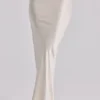 Beau Vintage Elfenbein-Satin-Maxirock mit Drapierung Beau Vintage Elfenbein-Satin-Maxirock mit Drapierung