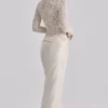 Beau Vintage Elfenbein-Satin-Maxirock mit Drapierung Beau Vintage Elfenbein-Satin-Maxirock mit Drapierung