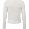 Beaubella Elfenbeinfarbene, mit weichem Mohair verzierte Strickjacke Beaubella Elfenbeinfarbene, mit weichem Mohair verzierte Strickjacke