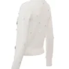 Beaubella Elfenbeinfarbene, mit weichem Mohair verzierte Strickjacke Beaubella Elfenbeinfarbene, mit weichem Mohair verzierte Strickjacke