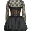 Beauty – Schwarzes Minikleid mit Puffärmel aus Spitze Beauty – Schwarzes Minikleid mit Puffärmel aus Spitze