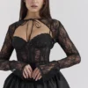 Beauty – Schwarzes Minikleid mit Puffärmel aus Spitze Beauty – Schwarzes Minikleid mit Puffärmel aus Spitze