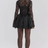 Beauty – Schwarzes Minikleid mit Puffärmel aus Spitze Beauty – Schwarzes Minikleid mit Puffärmel aus Spitze