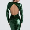 Belle Maxikleid in Tannengrün mit Pailletten Belle Maxikleid in Tannengrün mit Pailletten
