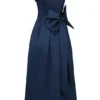 Bellina Mitternachtsblaues, trägerloses Midi-Kleid mit abnehmbarem Schleifen Bellina Mitternachtsblaues, trägerloses Midi-Kleid mit abnehmbarem Schleifen