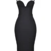 Bellissima Schwarzes Midi-Kleid mit Herzausschnitt Bellissima Schwarzes Midi-Kleid mit Herzausschnitt