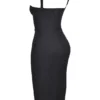Bellissima Schwarzes Midi-Kleid mit Herzausschnitt Bellissima Schwarzes Midi-Kleid mit Herzausschnitt