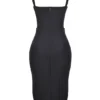 Bellissima Schwarzes Midi-Kleid mit Herzausschnitt Bellissima Schwarzes Midi-Kleid mit Herzausschnitt