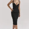 Bellissima Schwarzes Midi-Kleid mit Herzausschnitt Bellissima Schwarzes Midi-Kleid mit Herzausschnitt