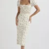 Bellucci Sommerkleid mit Gartenprint und Raffungen Bellucci Sommerkleid mit Gartenprint und Raffungen