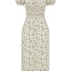 Bellucci Sommerkleid mit Gartenprint und Raffungen Bellucci Sommerkleid mit Gartenprint und Raffungen