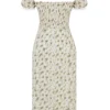 Bellucci Sommerkleid mit Gartenprint und Raffungen Bellucci Sommerkleid mit Gartenprint und Raffungen