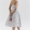 Bennett Englisches Porzellan-Print-Trägerloses Sommerkleid Bennett Englisches Porzellan-Print-Trägerloses Sommerkleid