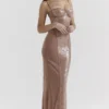 Bonita Cafe Au Lait Pailletten-Maxikleid Bonita Cafe Au Lait Pailletten-Maxikleid