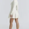 Bonnie Cremefarbenes Skater-Minikleid aus Merinowolle Bonnie Cremefarbenes Skater-Minikleid aus Merinowolle