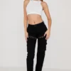 Breanna Schwarze Schnür-Cargo-Hose Breanna Schwarze Schnür-Cargo-Hose