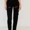 Breanna Schwarze Schnür-Cargo-Hose Breanna Schwarze Schnür-Cargo-Hose