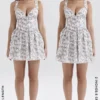 Brigitte Korsett-Mini-Kleid mit englischem Porzellan-Print Brigitte Korsett-Mini-Kleid mit englischem Porzellan-Print