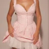 Brigitte Strawberry Shortcake Gingham Korsetts-Minikleid Brigitte Strawberry Shortcake Gingham Korsetts-Minikleid