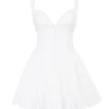 Brigitte Weißes Minikleid aus Baumwolle mit Broderie-Anglaise-Verzierung als Korsett Brigitte Weißes Minikleid aus Baumwolle mit Broderie-Anglaise-Verzierung als Korsett