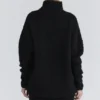 Brooklyn Schwarzer Bouclé-Strick-Pullover Brooklyn Schwarzer Bouclé-Strick-Pullover
