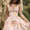Bunny Peach Poppy Print Twill Minikleid Bunny Peach Poppy Print Twill Minikleid