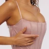 Cadie – Satin-Korsetts-Oberteil in Blush Pink Cadie – Satin-Korsetts-Oberteil in Blush Pink