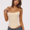 Cadie Vintage Elfenbein-Satin-Korsetts-Oberteil Cadie Vintage Elfenbein-Satin-Korsetts-Oberteil