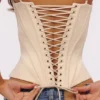 Cadie Vintage Elfenbein-Satin-Korsetts-Oberteil Cadie Vintage Elfenbein-Satin-Korsetts-Oberteil