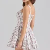 Calia Mini-Kleid aus Stretch-Baumwolle mit cremefarbenem Rosenprint Calia Mini-Kleid aus Stretch-Baumwolle mit cremefarbenem Rosenprint