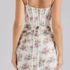 Calista Cremefarbenes Maxikleid aus Mesh mit Rosenprint Calista Cremefarbenes Maxikleid aus Mesh mit Rosenprint
