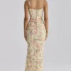 Calista Maxikleid aus Mesh mit Pfirsichfarbenem Blumenmuster Calista Maxikleid aus Mesh mit Pfirsichfarbenem Blumenmuster