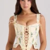 Callie Lemon Rose Print Wende-Baumwoll-Korsetts-Oberteil Callie Lemon Rose Print Wende-Baumwoll-Korsetts-Oberteil