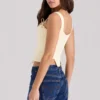 Callie Lemon Rose Print Wende-Baumwoll-Korsetts-Oberteil Callie Lemon Rose Print Wende-Baumwoll-Korsetts-Oberteil