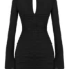 Camille – Schwarzes Minikleid aus echter Seide mit Cut-outs Camille – Schwarzes Minikleid aus echter Seide mit Cut-outs