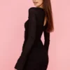 Camille – Schwarzes Minikleid aus echter Seide mit Cut-outs Camille – Schwarzes Minikleid aus echter Seide mit Cut-outs