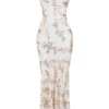 Capriana Weiß-Gold-Jacquard-Satin-Abendkleid Capriana Weiß-Gold-Jacquard-Satin-Abendkleid