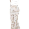 Capriana Weiß-Gold-Jacquard-Satin-Abendkleid Capriana Weiß-Gold-Jacquard-Satin-Abendkleid