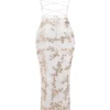 Capriana Weiß-Gold-Jacquard-Satin-Abendkleid Capriana Weiß-Gold-Jacquard-Satin-Abendkleid