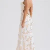 Capriana Weiß-Gold-Jacquard-Satin-Abendkleid Capriana Weiß-Gold-Jacquard-Satin-Abendkleid