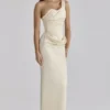 Caprice Lemon Ein-Schulter-Maxikleid aus Satin Caprice Lemon Ein-Schulter-Maxikleid aus Satin