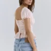 Cara Pink Lace Peplum Oberteil Cara Pink Lace Peplum Oberteil