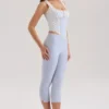 Carella Blaue, figurbetonte Capri-Hose aus Stretch-Twill Carella Blaue, figurbetonte Capri-Hose aus Stretch-Twill