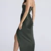 Carelle Emerald Satin-Maxikleid ohne Träger Carelle Emerald Satin-Maxikleid ohne Träger