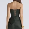 Carelle Emerald Satin-Maxikleid ohne Träger Carelle Emerald Satin-Maxikleid ohne Träger